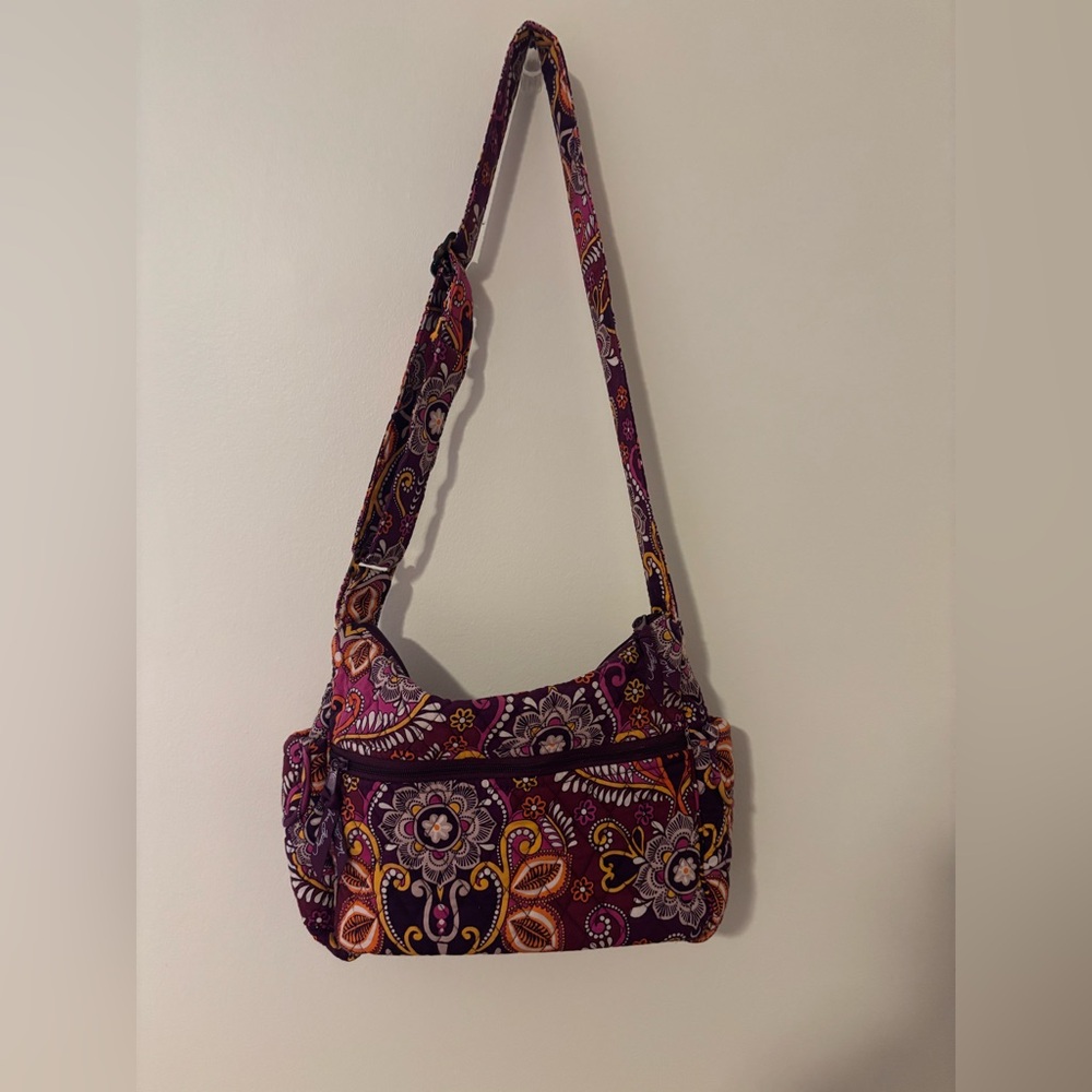 Vera Bradley Purple Paisley Quilted Crossbody Shoulder/Crossbody Bag with wallet